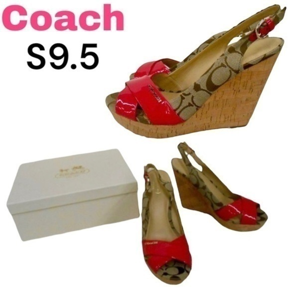 NWT Coach Platform Sandal Wedge Heels - Picture 1 of 15